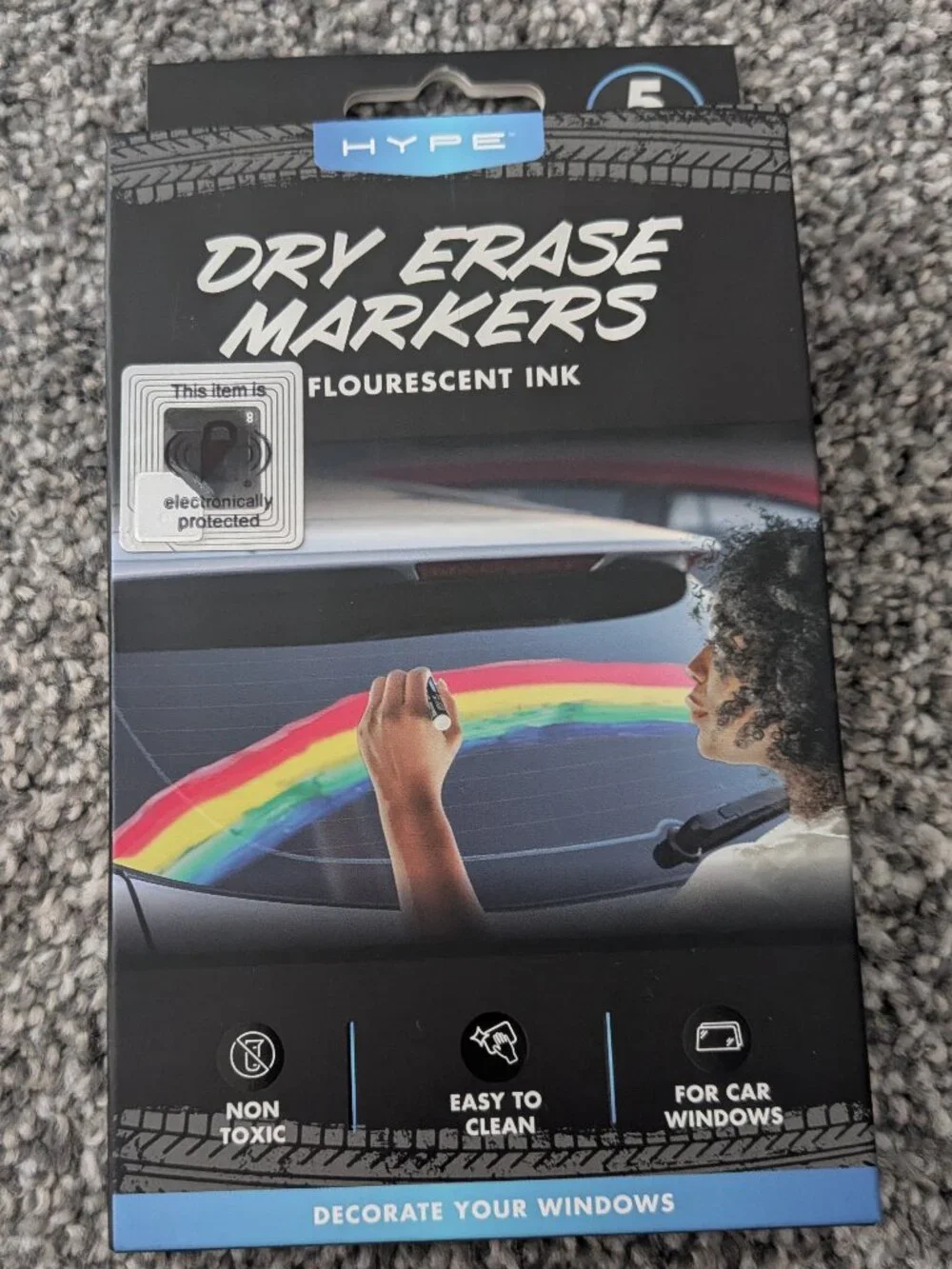 HYPE Dry Erase Window Markers 5-Pack For Car Windows Florescent Neon (NIB) MQA